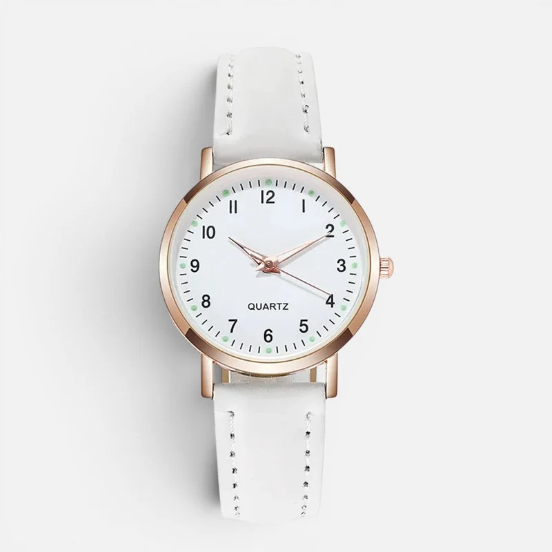 Quarz Armbanduhr mit Lederoptik Armband