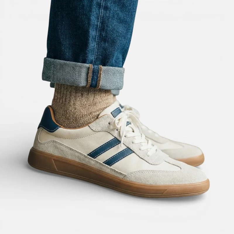 Herren Sneaker mit klassischem Schnürdesign und Retro Stil
