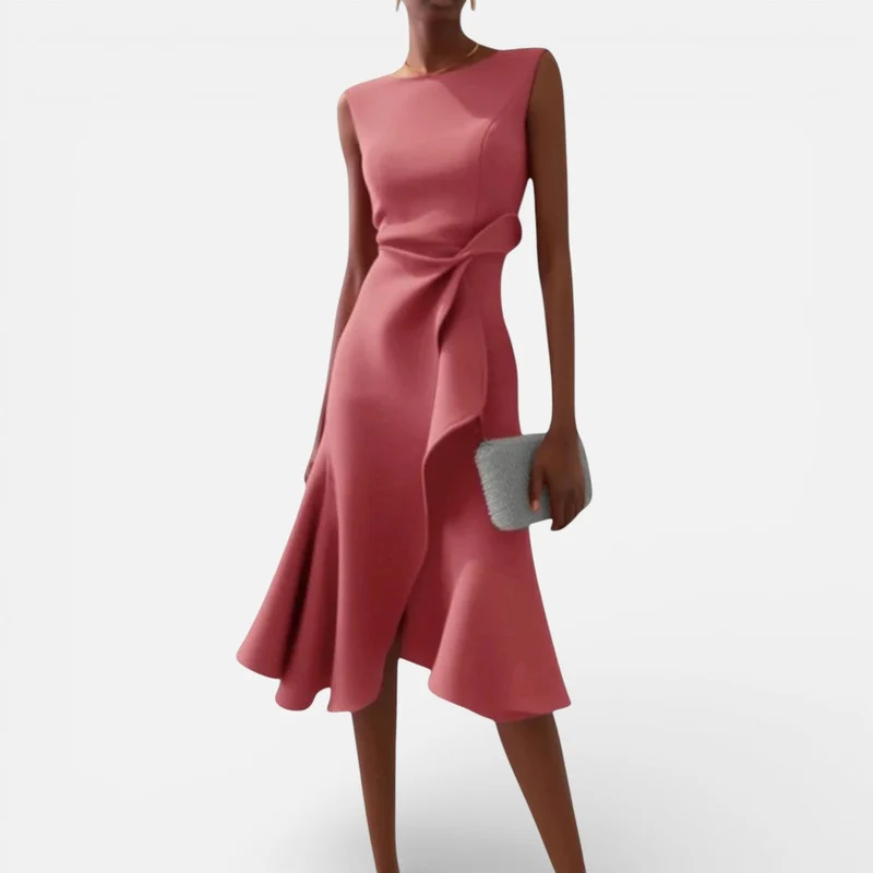 Damen Maxikleid mit V Ausschnitt und fließender Silhouette