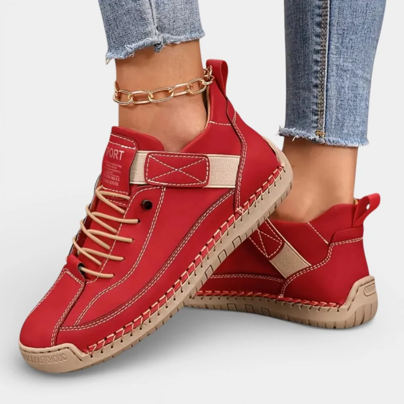 Orthopädische Damen Sneaker mit Klettverschluss und Schnürung