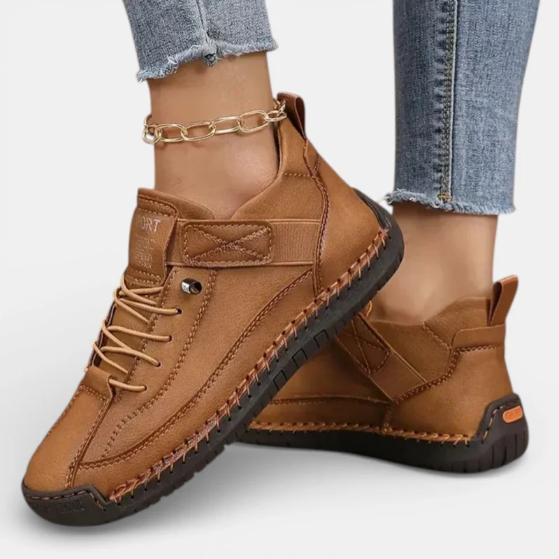 Orthopädische Damen Sneaker mit Klettverschluss und Schnürung