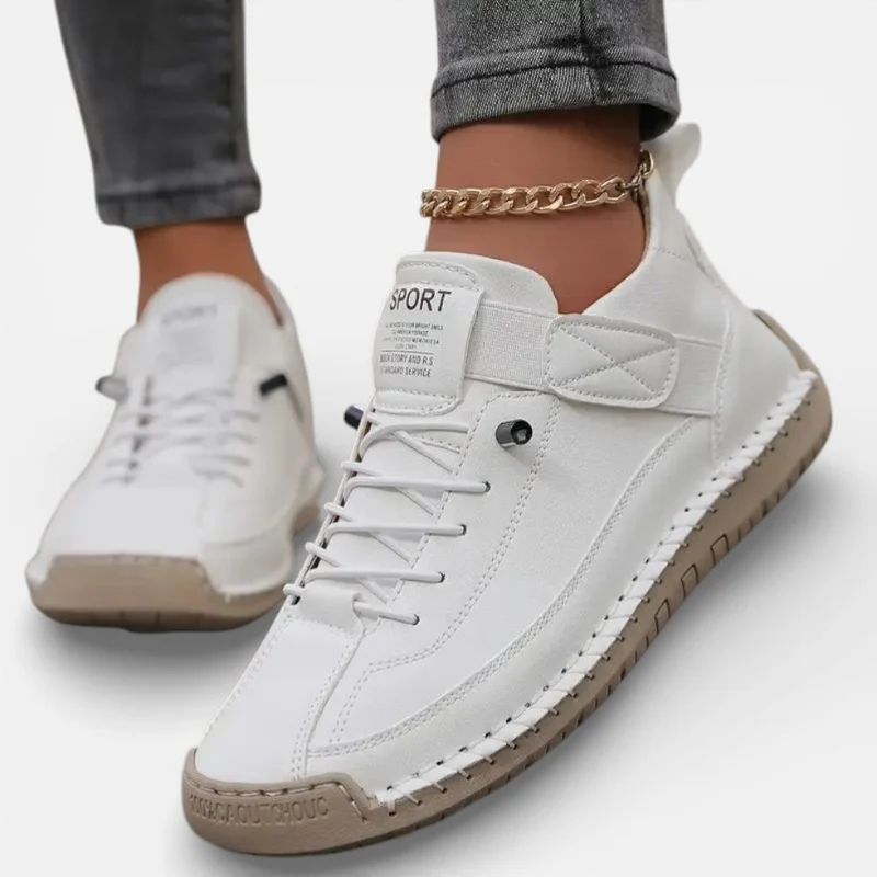 Orthopädische Damen Sneaker mit Klettverschluss und Schnürung