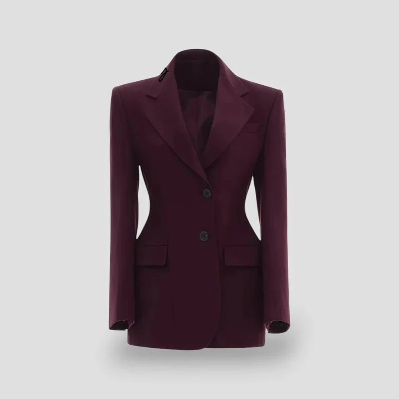 Damenblazer-Kleid, langärmelig, tailliert