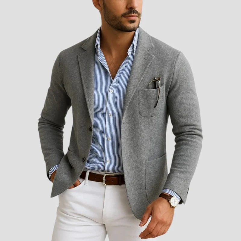 Herrenblazer im Old-Money-Stil mit Reverskragen