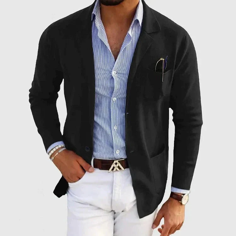 Herrenblazer im Old-Money-Stil mit Reverskragen