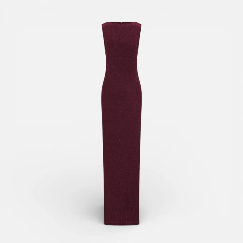 Langes ärmelloses Abendkleid mit schmaler Passform