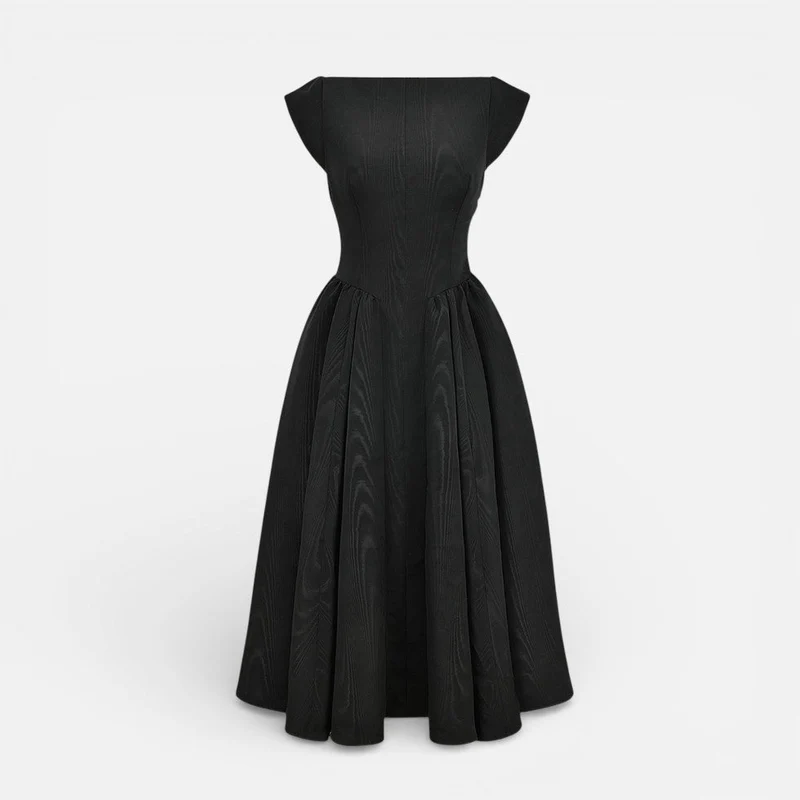 Midikleid mit offenem Rücken und ausgestelltem Rock