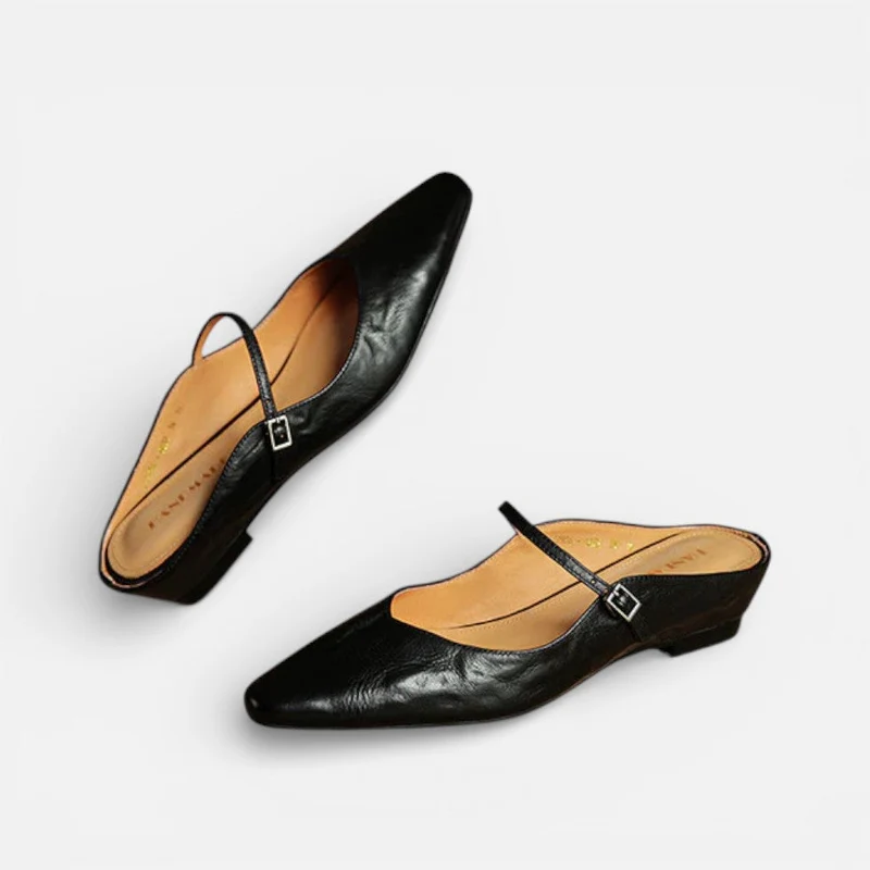 Damen Ballerinas mit Riemchen und flacher Sohle