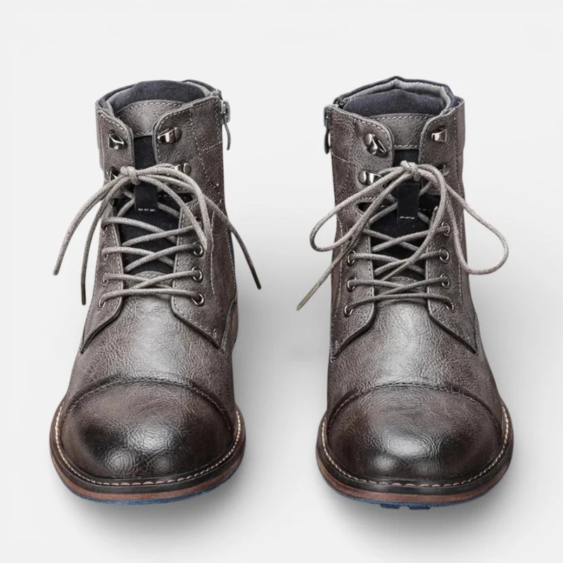 Herren Leder Stiefeletten mit Schnürung