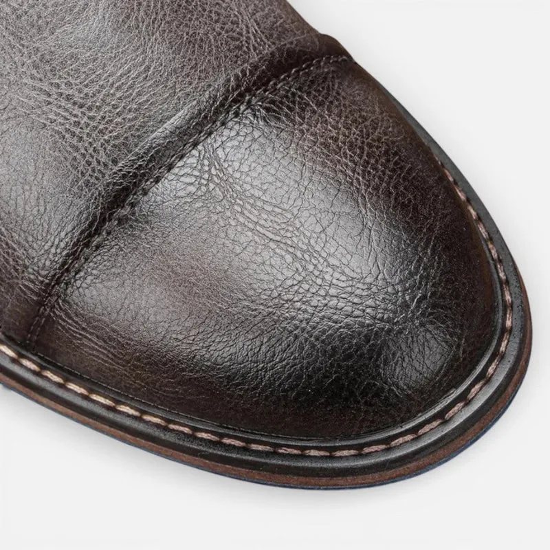 Herren Leder Stiefeletten mit Schnürung