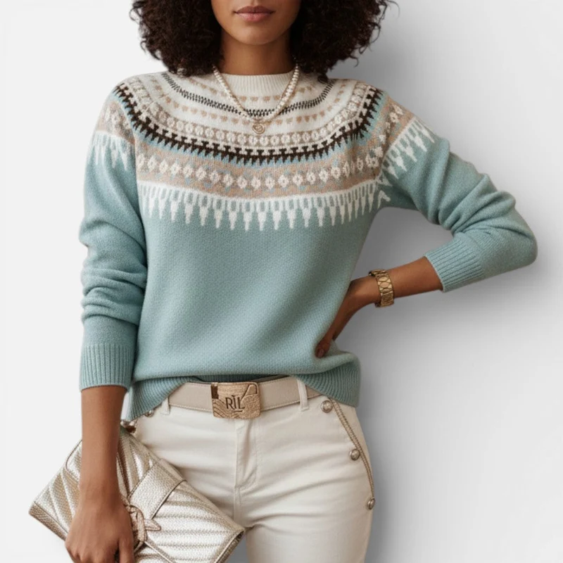 Damen Strickpullover mit dekorativem Muster