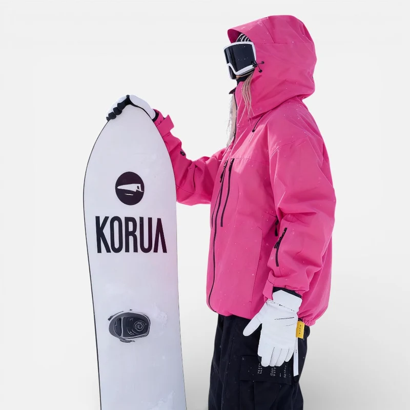 Damen Skijacke mit Kapuze und Reißverschlusstaschen