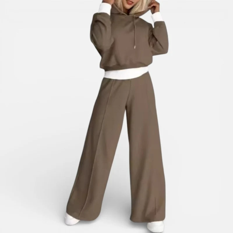 Damen Zweiteiliges Freizeitset mit Kapuzenpullover und Jogginghose