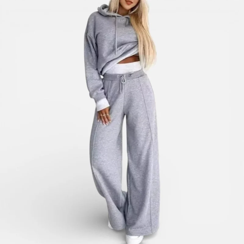 Damen Zweiteiliges Freizeitset mit Kapuzenpullover und Jogginghose