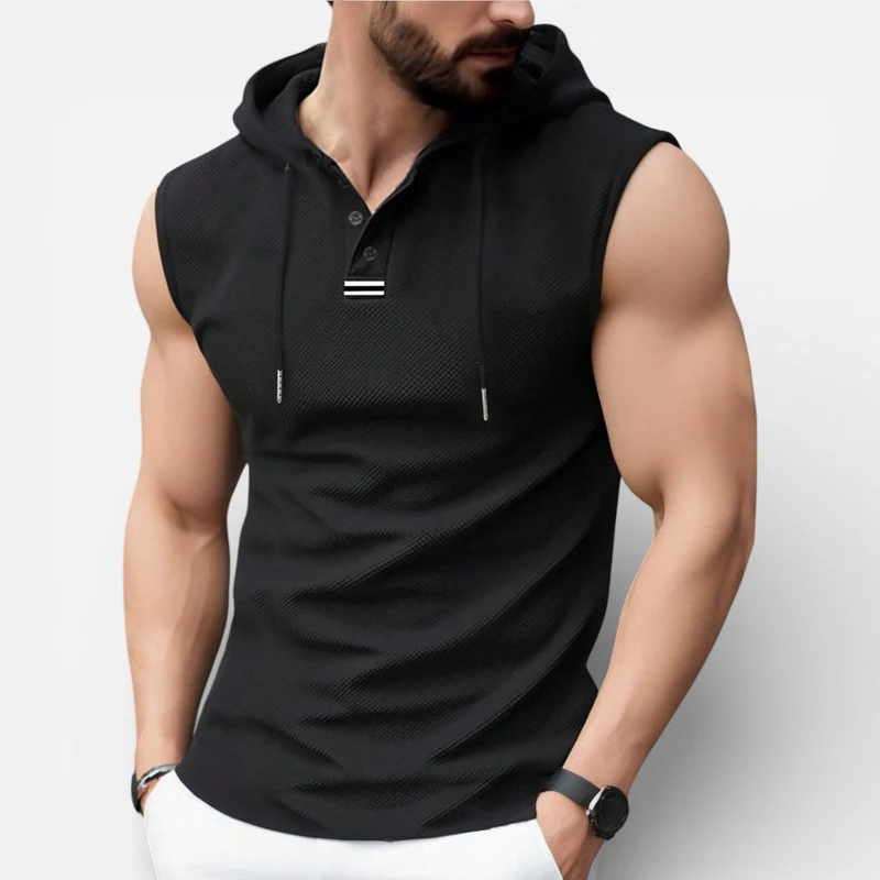 Herren ärmelloses Kapuzenshirt für sportliche Freizeitlooks