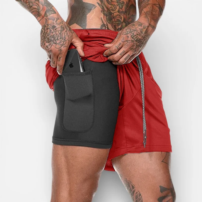 Herren Trainingsshorts mit integrierter Handytasche