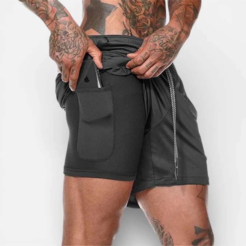 Herren Trainingsshorts mit integrierter Handytasche