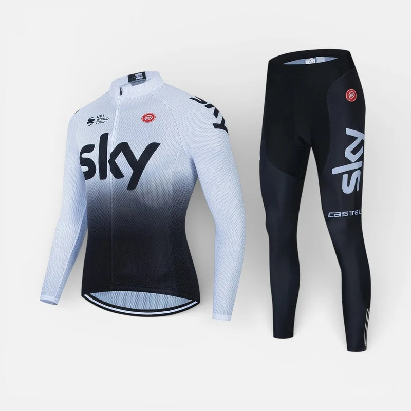 Herren Radsport Set mit langärmligem Trikot und Radhose
