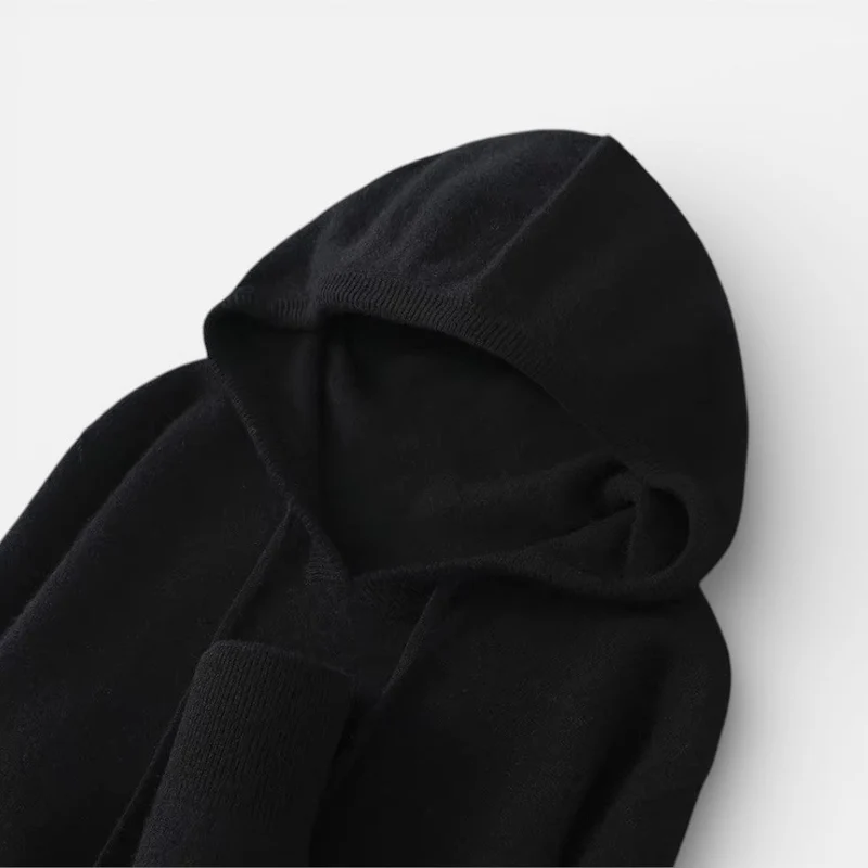Kaschmir Strick Kapuzenpullover für Damen