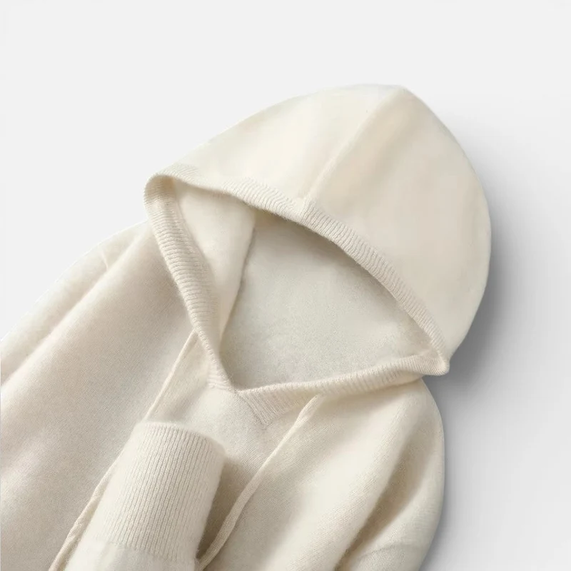Kaschmir Strick Kapuzenpullover für Damen