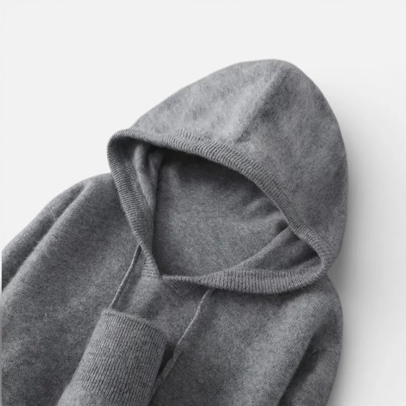 Kaschmir Strick Kapuzenpullover für Damen