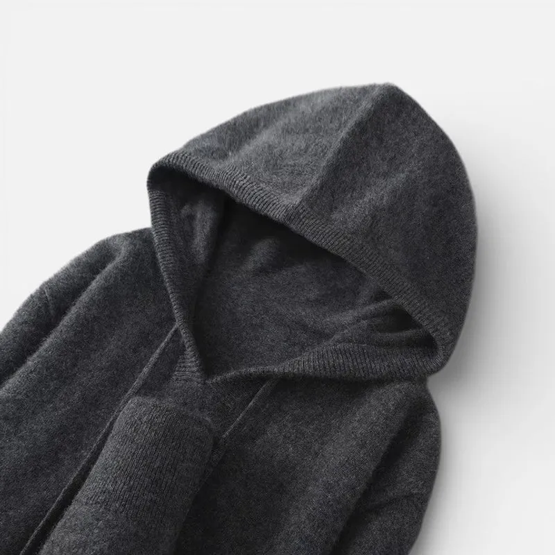 Kaschmir Strick Kapuzenpullover für Damen