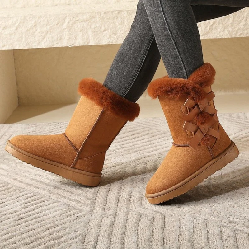 Damen Winterstiefel mit Fellkragen