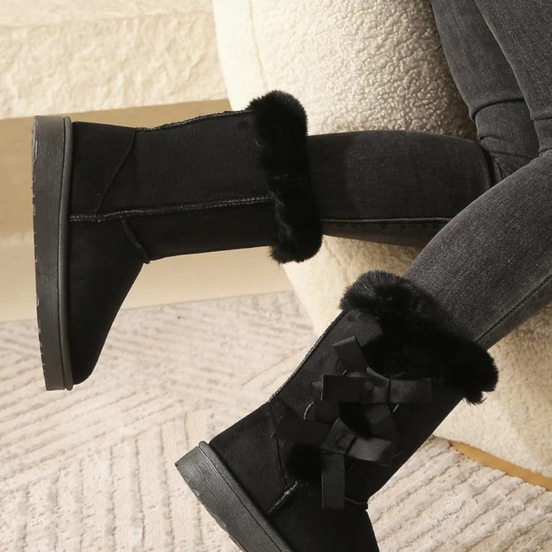 Damen Winterstiefel mit Fellkragen
