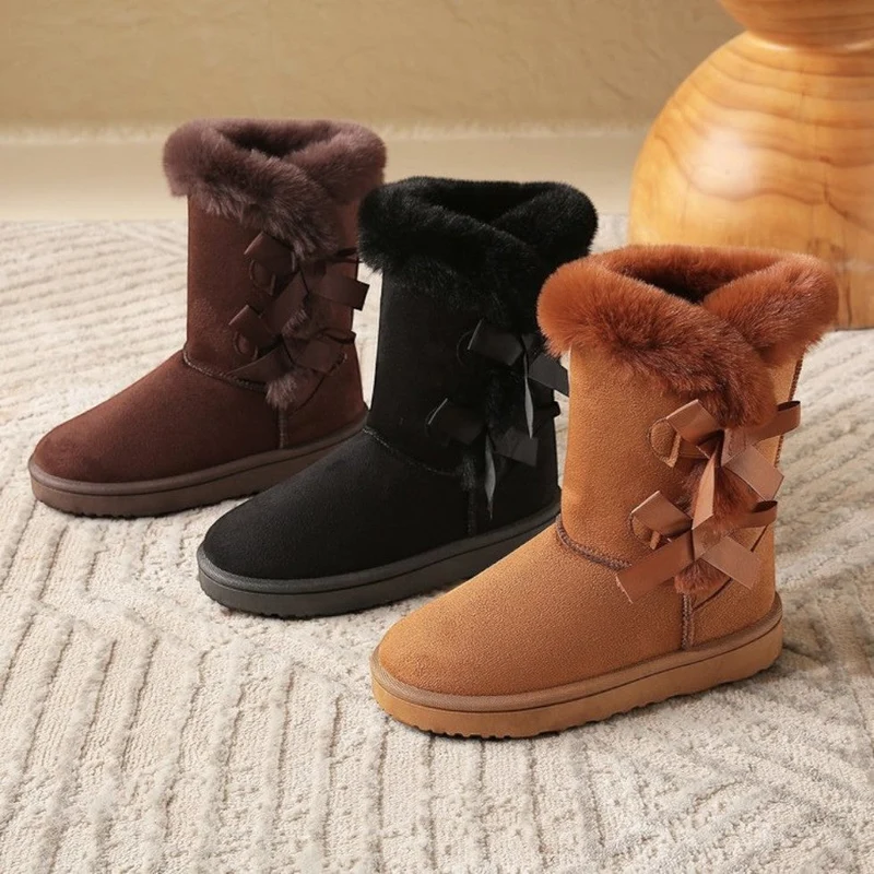 Damen Winterstiefel mit Fellkragen