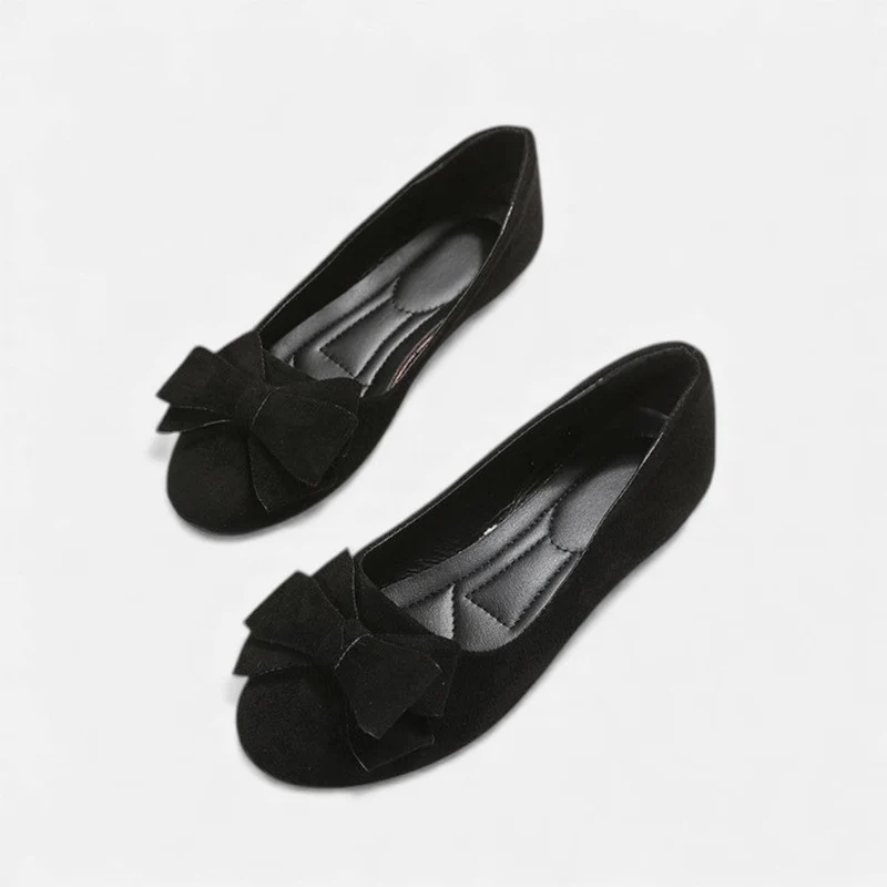 Damen Ballerinas mit Schleifendetail und flacher Sohle
