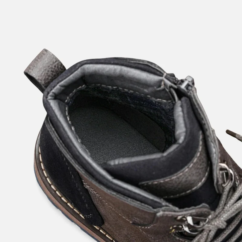 Schnürstiefeletten für Herren mit Strukturleder