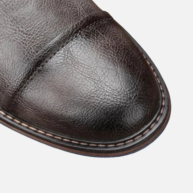 Schnürstiefeletten für Herren mit Strukturleder