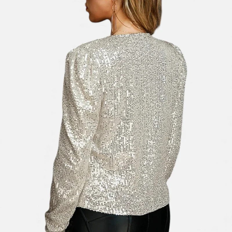 Glitzernde Damenjacke mit eleganter Passform