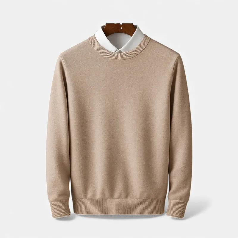 Feinstrick Pullover mit Hemdkragen Look für Herren