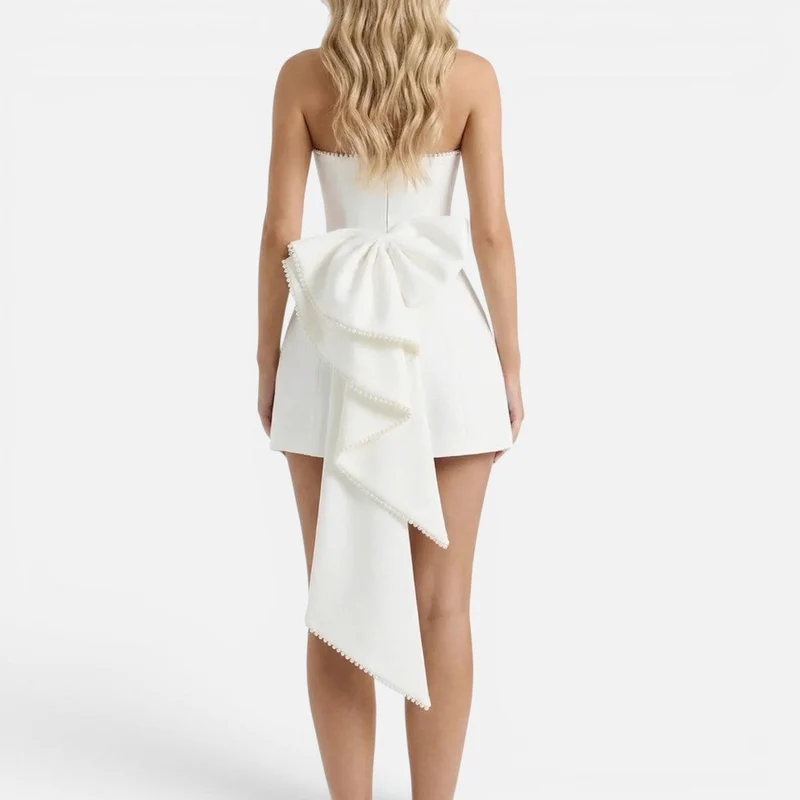 Damen Bandeau Minikleid mit Schleife