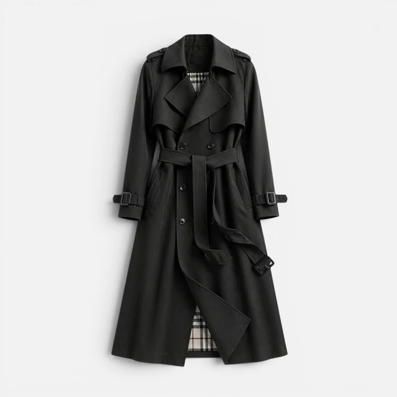 Damen Trenchcoat doppelreihig mit Reverskragen