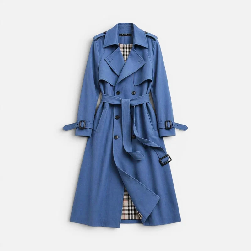 Damen Trenchcoat doppelreihig mit Reverskragen