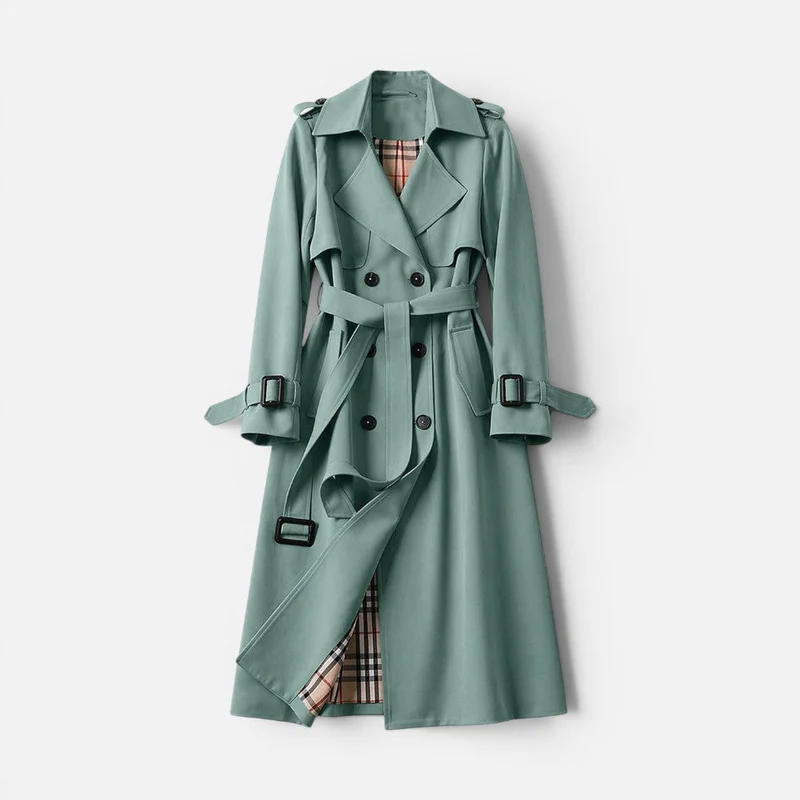 Damen Trenchcoat doppelreihig mit Reverskragen