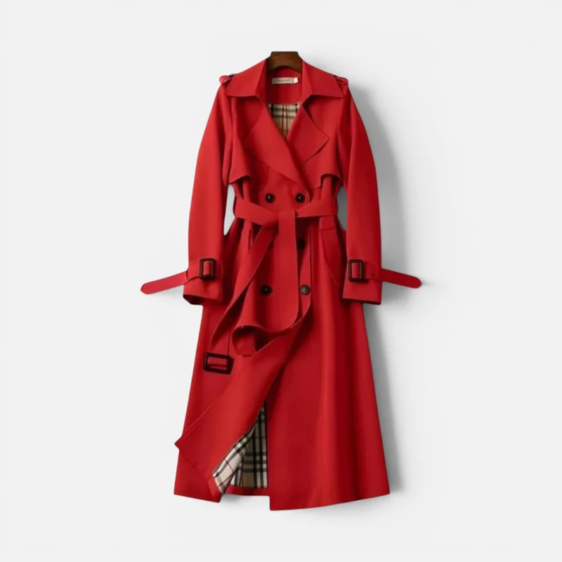 Damen Trenchcoat doppelreihig mit Reverskragen