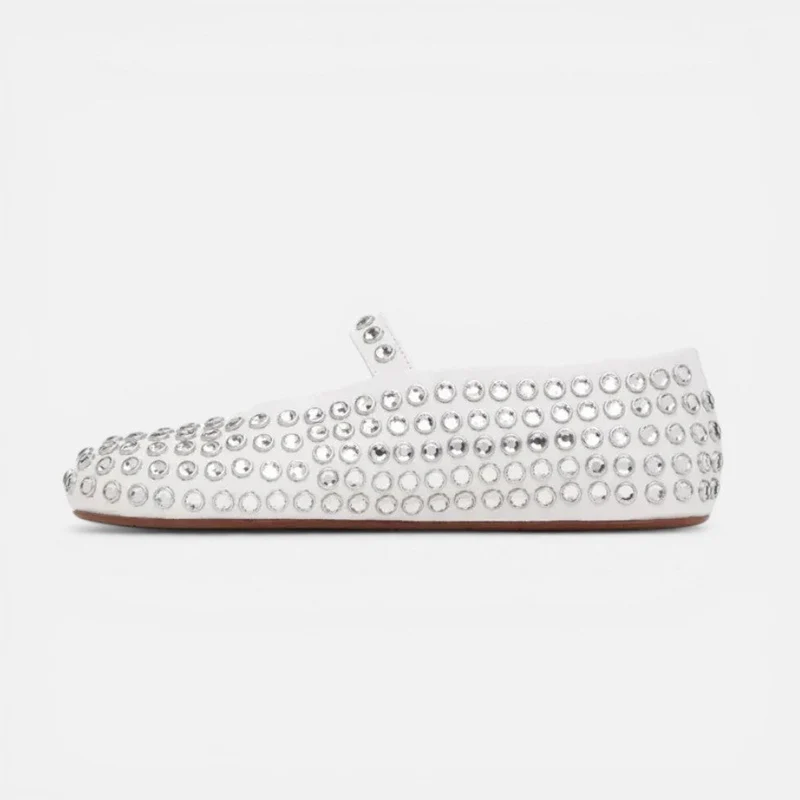 Ballerina Schuhe mit Nieten und Riemchen