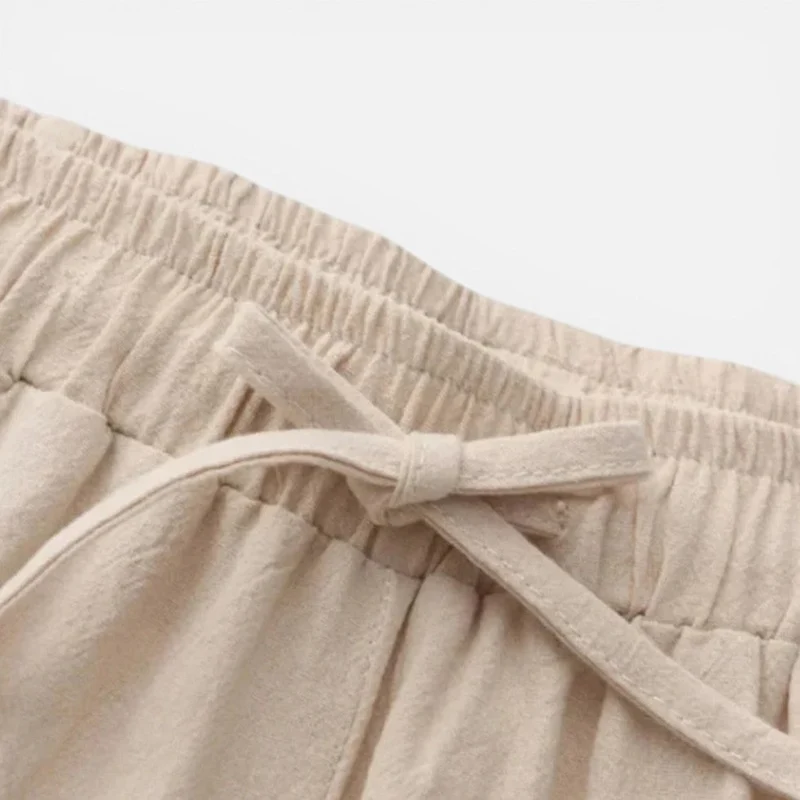 Herren Leinenhose mit elastischem Bund