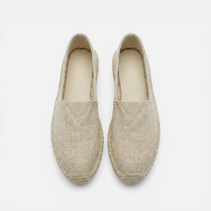 Espadrilles Herren aus Leinen mit flacher Sohle