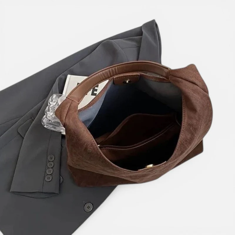 Damen Schultertasche aus Kunstleder mit großem Volumen
