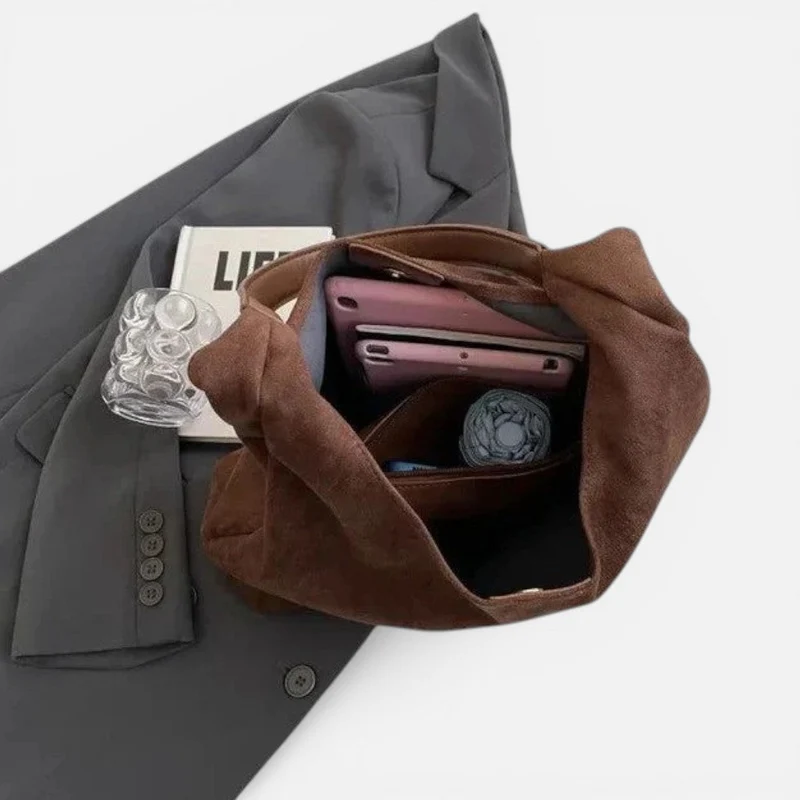 Damen Schultertasche aus Kunstleder mit großem Volumen