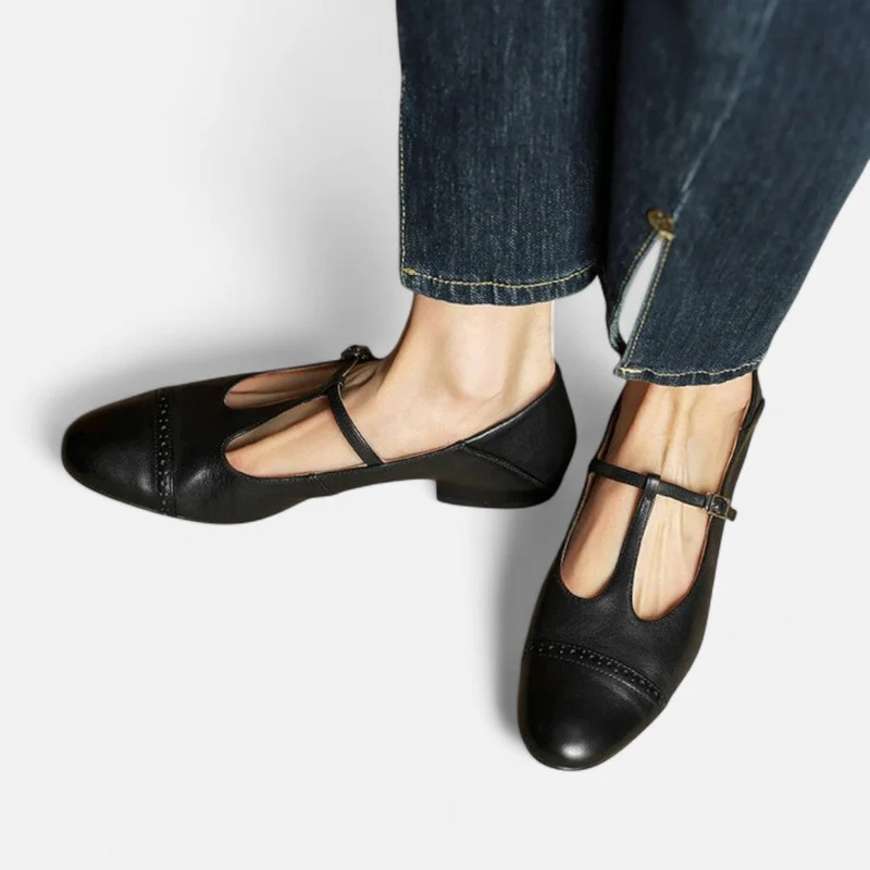 Elegante Flats mit Vintage Riemchen für Damen