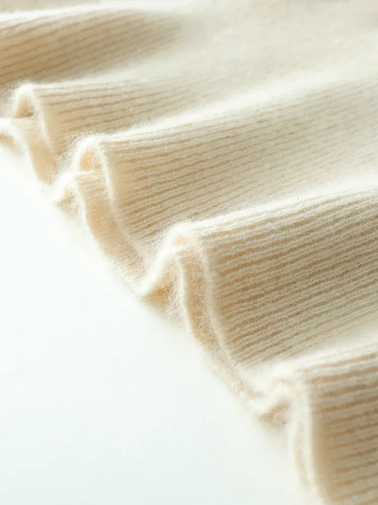 Kaschmir Wickelpullover mit V-Ausschnitt
