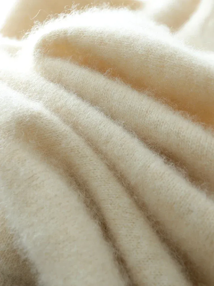 Kaschmir Wickelpullover mit V-Ausschnitt