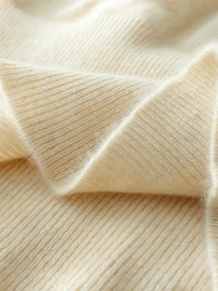 Kaschmir Wickelpullover mit V-Ausschnitt