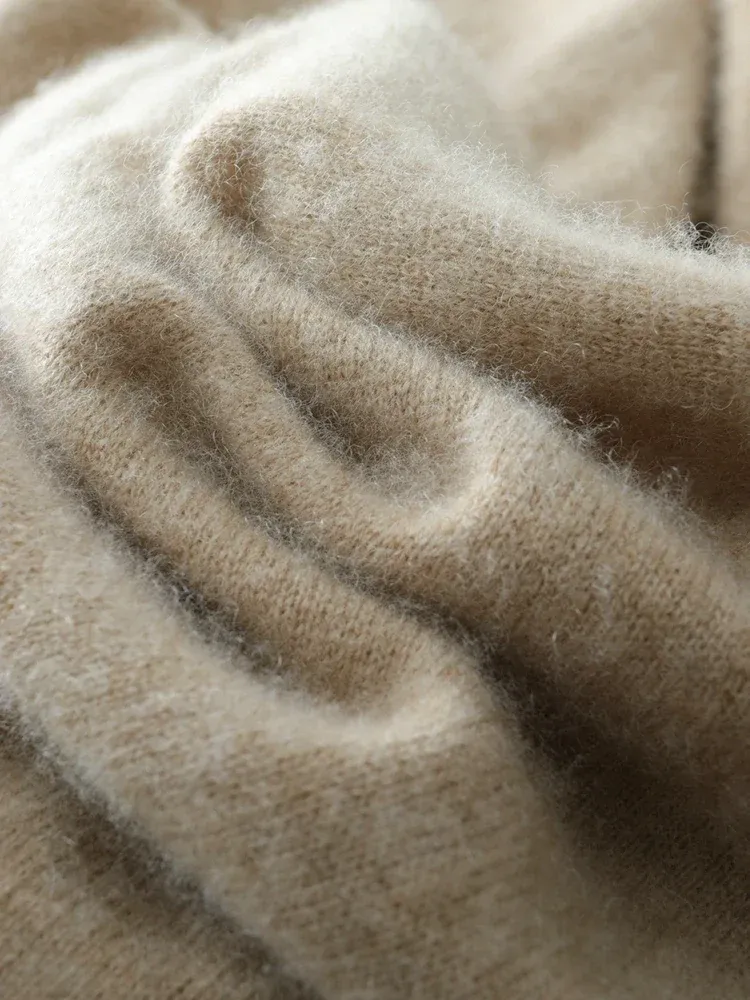 Kaschmir Wickelpullover mit V-Ausschnitt