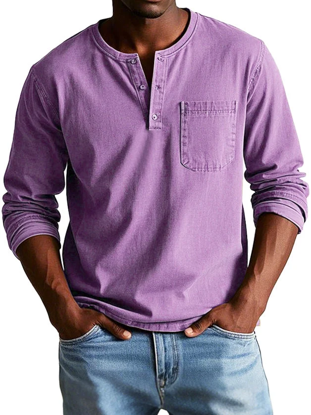 Ronald | Zeitloses Langarmshirt mit Henley-Ausschnitt